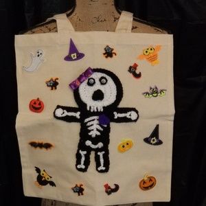 Handmade Crochet Skeleton Trick/Treat Bag